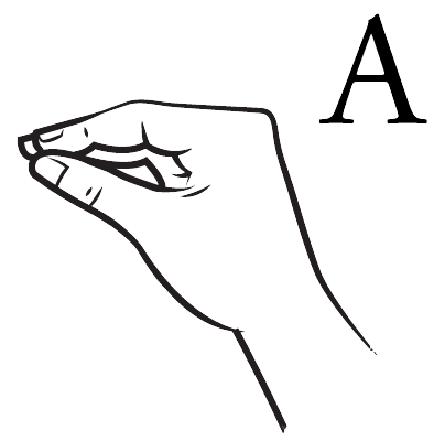 Bokstaven A i teckenspråk
