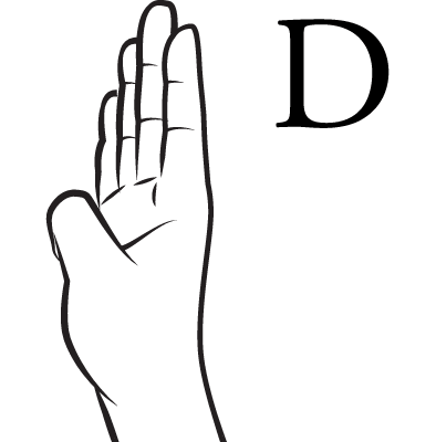 Bokstaven D i teckenspråk