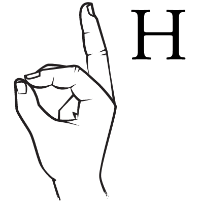 Bokstaven H i teckenspråk