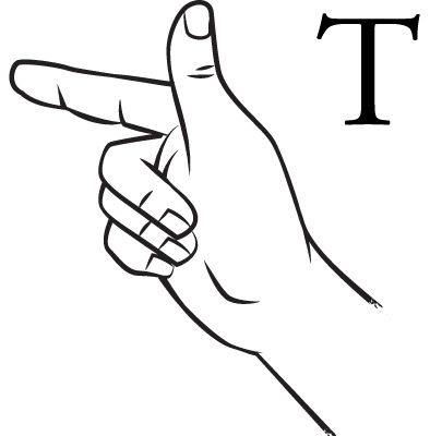 Bokstaven T i teckenspråk