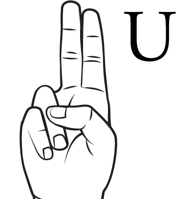 Bokstaven U i teckenspråk